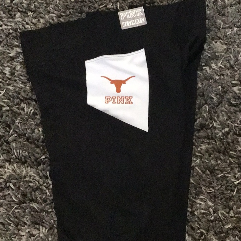 Pink collegiate yoga pants